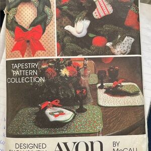 Vintage 1980’s Avon Tapestry Collection with Festive Red and Green